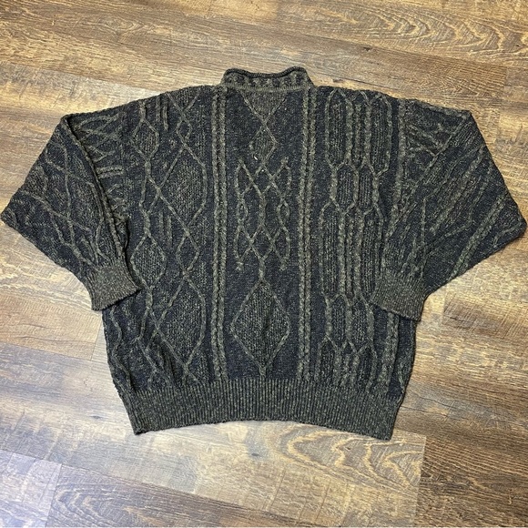 VTG Naturals By COOGI Australia Earth Tone 3D Knit Sweater Linen Cotton Cardigan - Picture 13 of 13